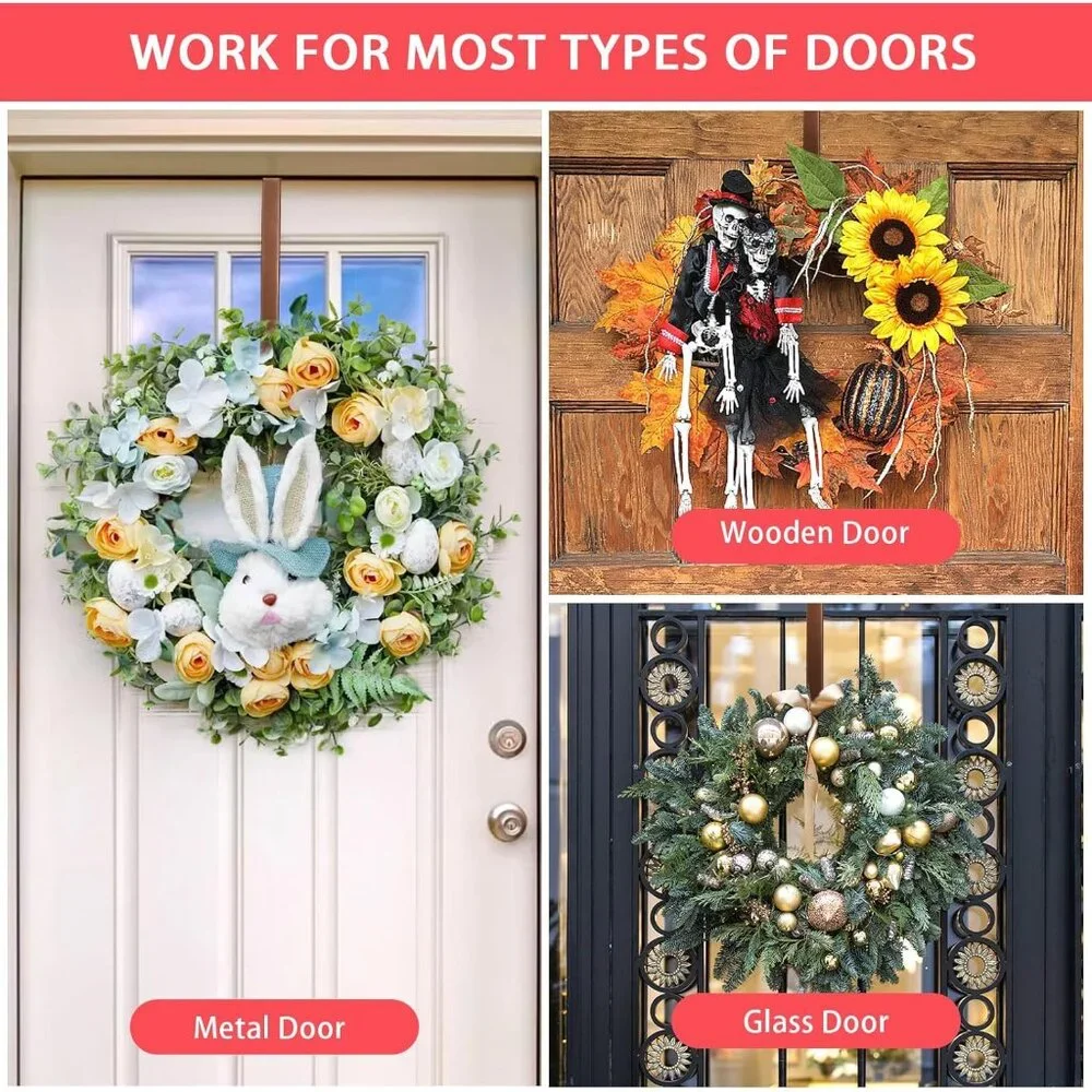 Space-Saving 12-Inch Wreath Hanger - Sturdy Hooks for Seasonal Decorations